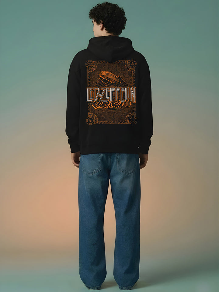 Led Zeppelin Men Drop Shoulder Premium Terry Hoodie