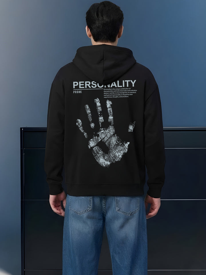 Personality Men Drop Shoulder Premium Terry Hoodie