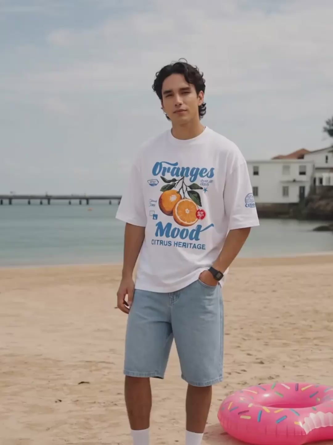 Citrus Heritage Men Printed Oversized T-Shirt