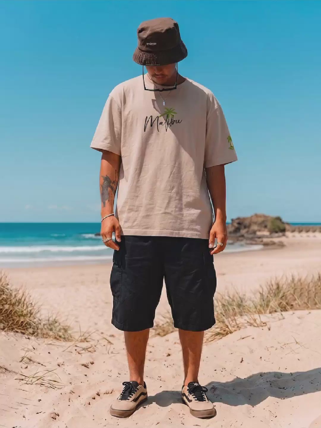 Malibu Men Printed Oversized T-Shirt