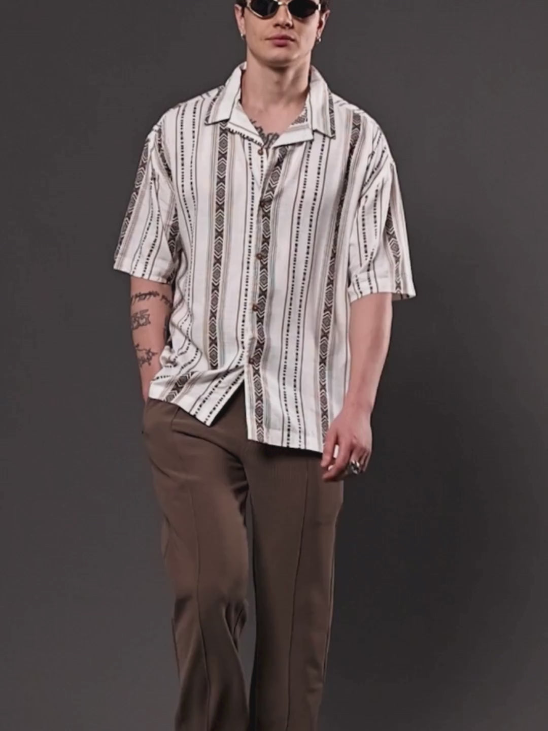 Mens Half Sleeve Casual Shirt  – White