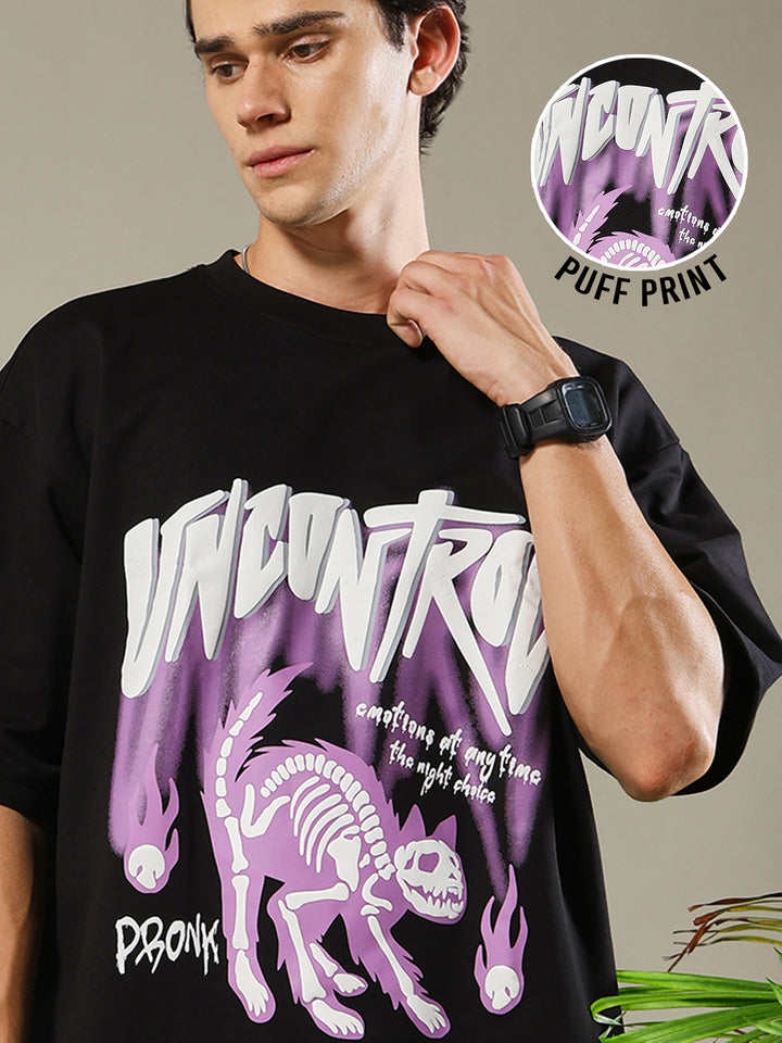 Uncontrol Puff Printed Men Oversized Terry T-shirt
