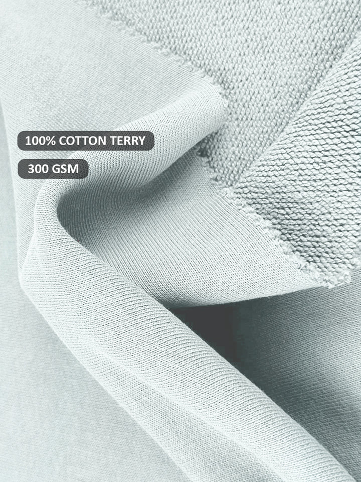 Solid Men Drop Shoulder Premium Terry Hoodie - Mint Green