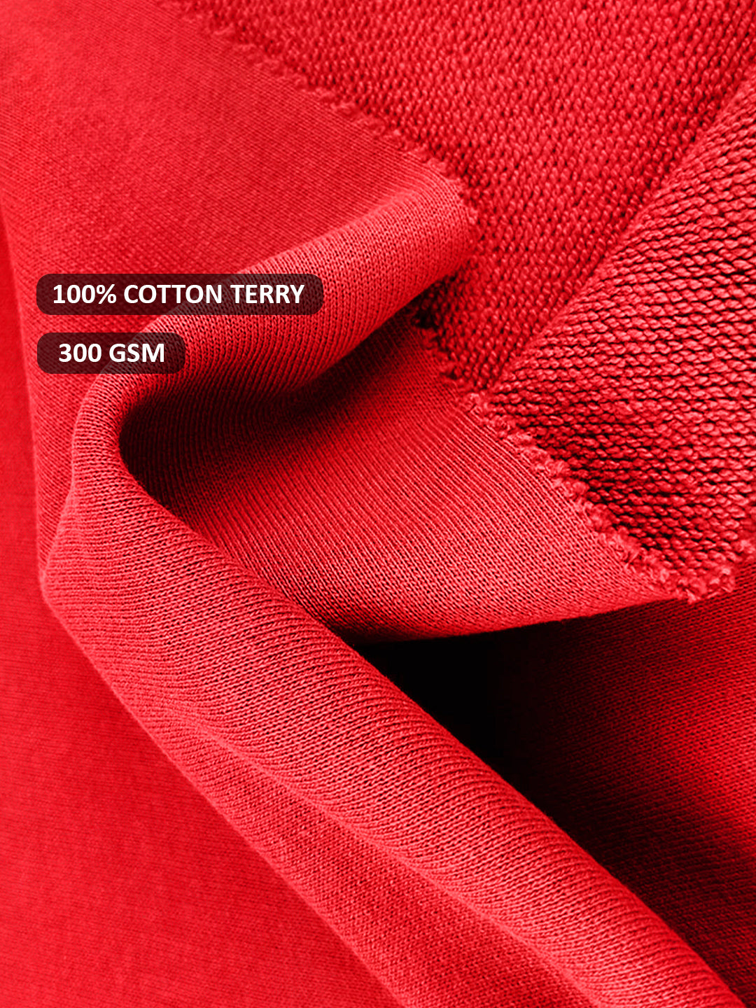 Solid Men Drop Shoulder Premium Terry Hoodie - Candy Red