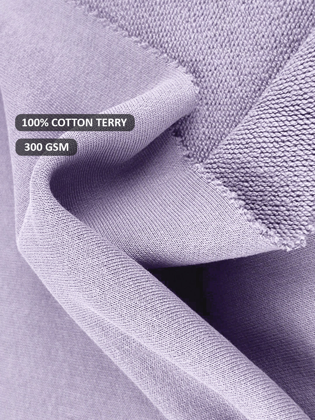 Solid Men Drop Shoulder Premium Terry Hoodie - Lilac