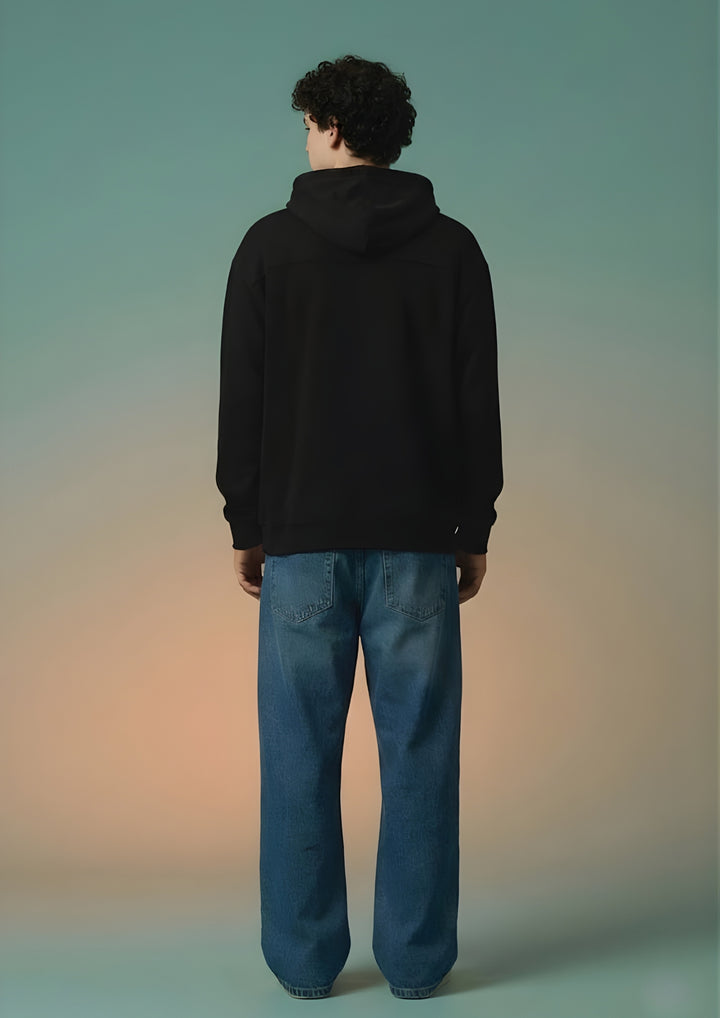 Solid Men Drop Shoulder Premium Terry Hoodie