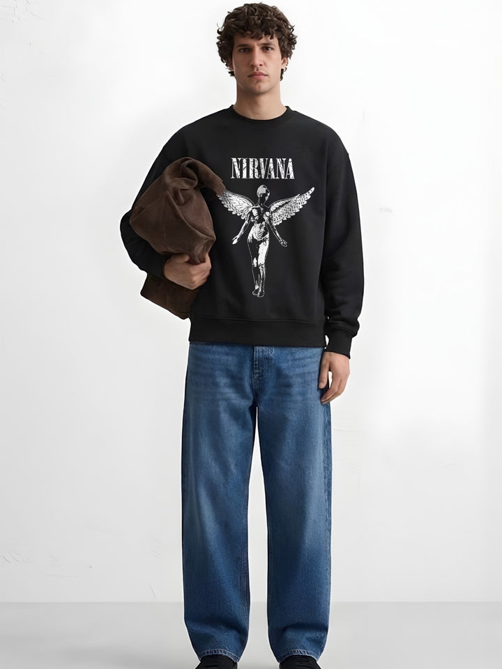 Utero Nirvana Men Drop Shoulder Premium Terry Sweatshirt