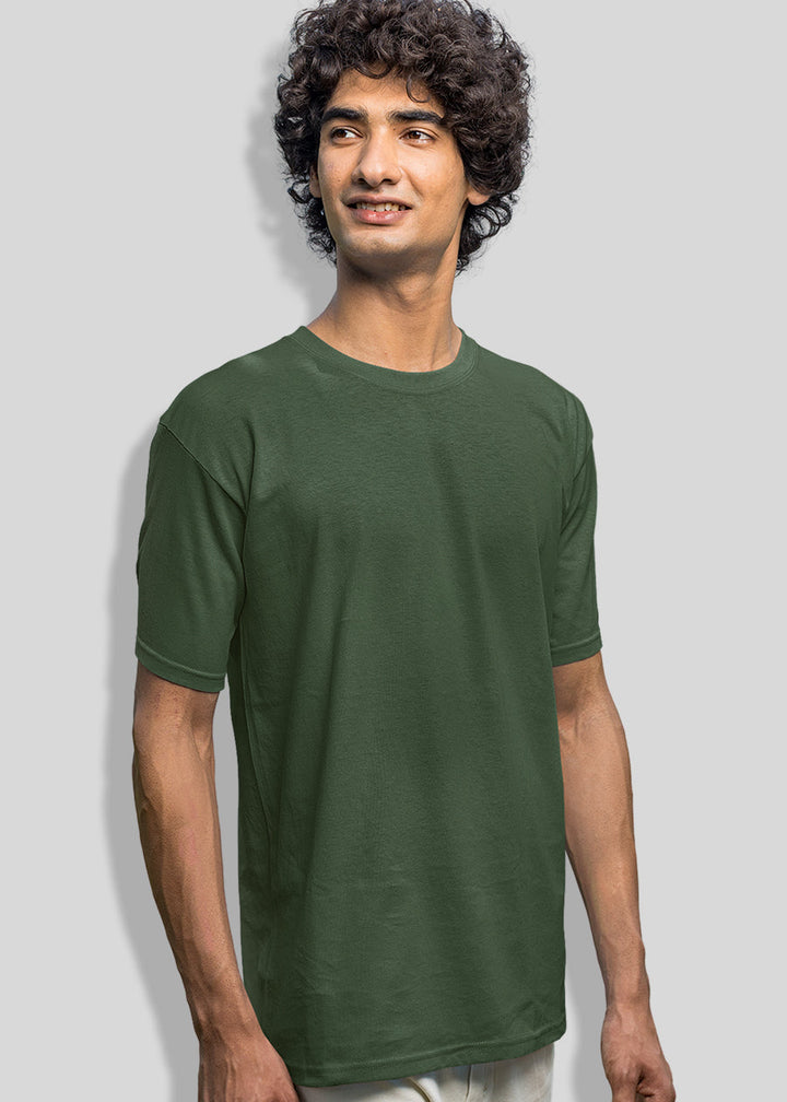 Solid Men Half Sleeve T-Shirt - Basil Green