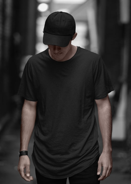 Black 3XL-Size Mens Half Sleeve T-Shirt