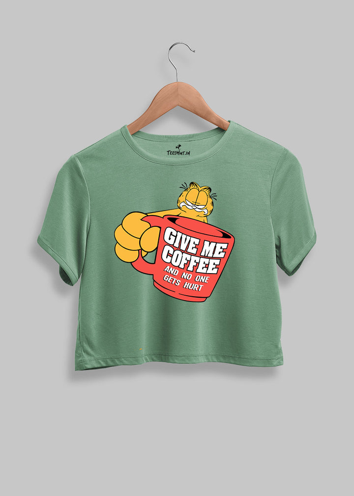 Give Me Coffee Women Crop Top